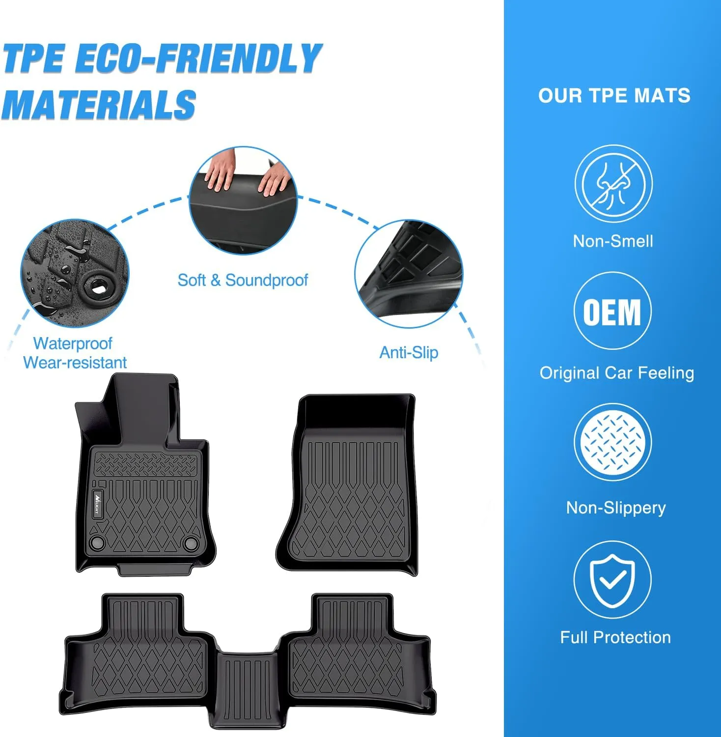 2023 2024 2025 Mercedes Benz GLC TPE Floor Mats