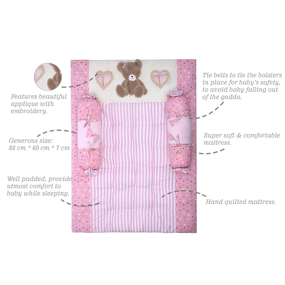 Abracadabra Cotton Bedding/Gadda Set Tender Heart Theme - Baby Pink