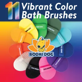 Bodhi Dog New Grooming Pet Shampoo Brush | Soothing Massage Rubber Bristles Curry Comb for Dogs & Cats Washing | Professional Quality Dog Wash Brush | Various Colors