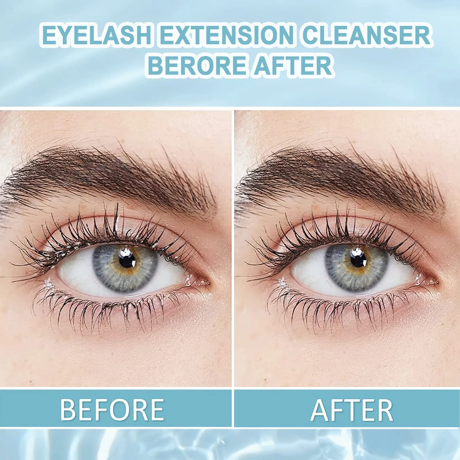 BUCICE Eyelash Extension Cleanser Lash Mousse Lash Shampoo for Extensions & Detachable Eyelash Mirror Stainless Steel Eyelash Makeup Mirror for Professional & Home Use