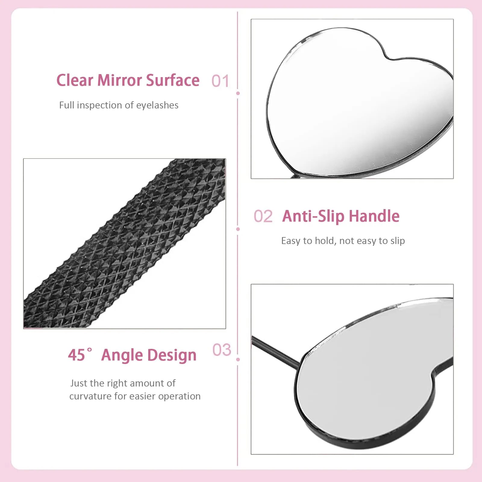 BUCICE Eyelash Extension Cleanser Lash Mousse Lash Shampoo for Extensions & Detachable Eyelash Mirror Stainless Steel Eyelash Makeup Mirror for Professional & Home Use