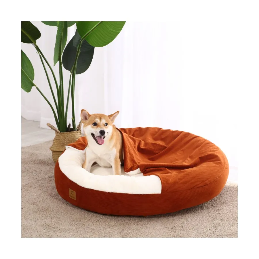 Charlies Hooded Corduroy Snookie Pet Nest