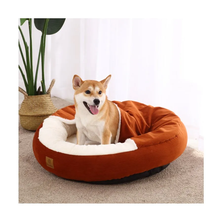 Charlies Hooded Corduroy Snookie Pet Nest