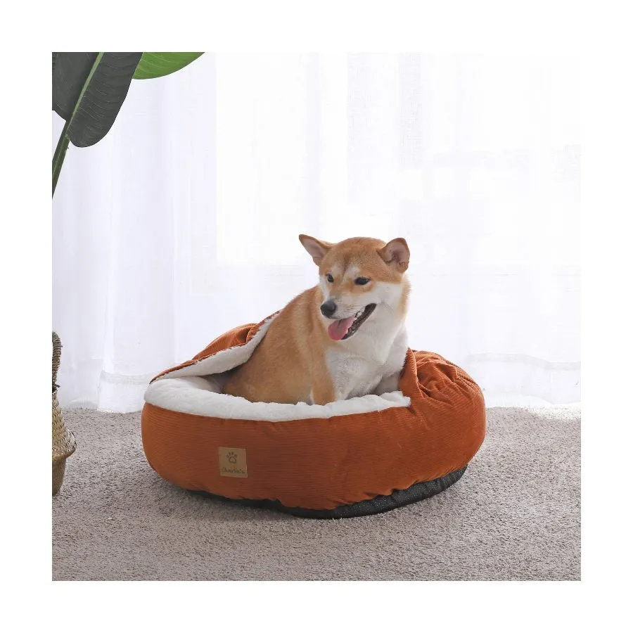Charlies Hooded Corduroy Snookie Pet Nest