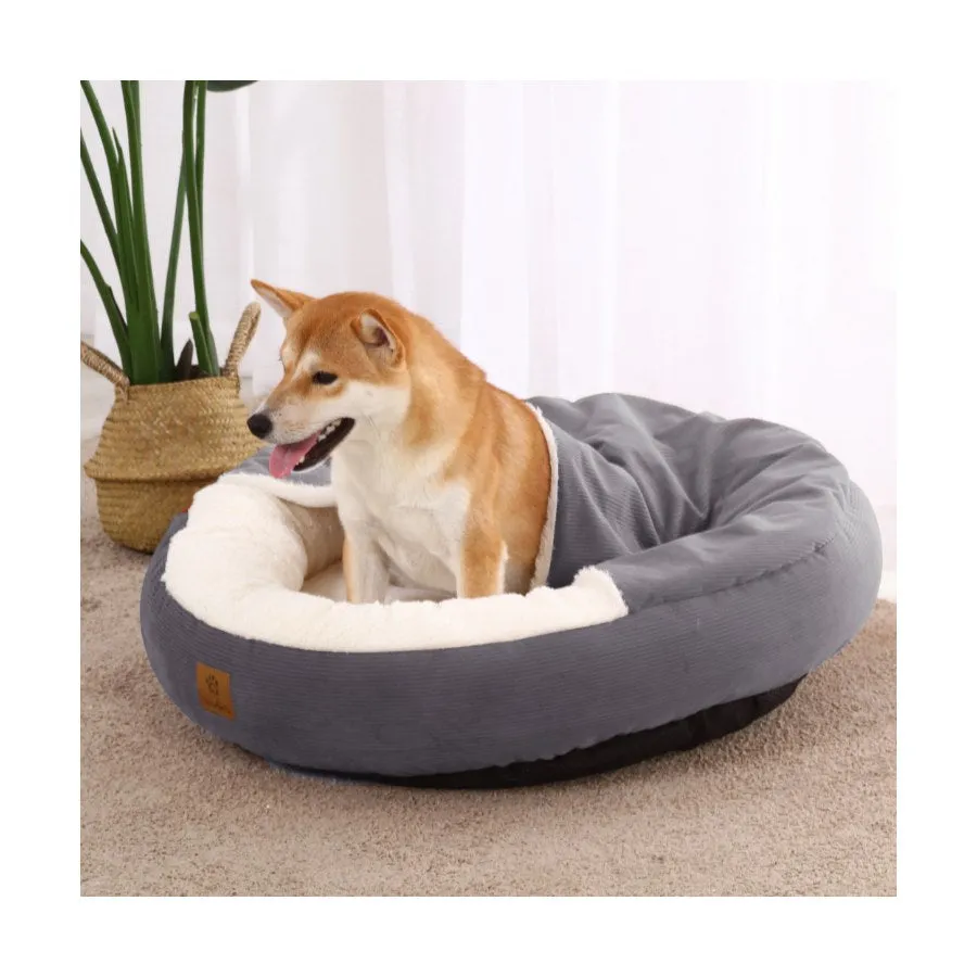 Charlies Hooded Corduroy Snookie Pet Nest