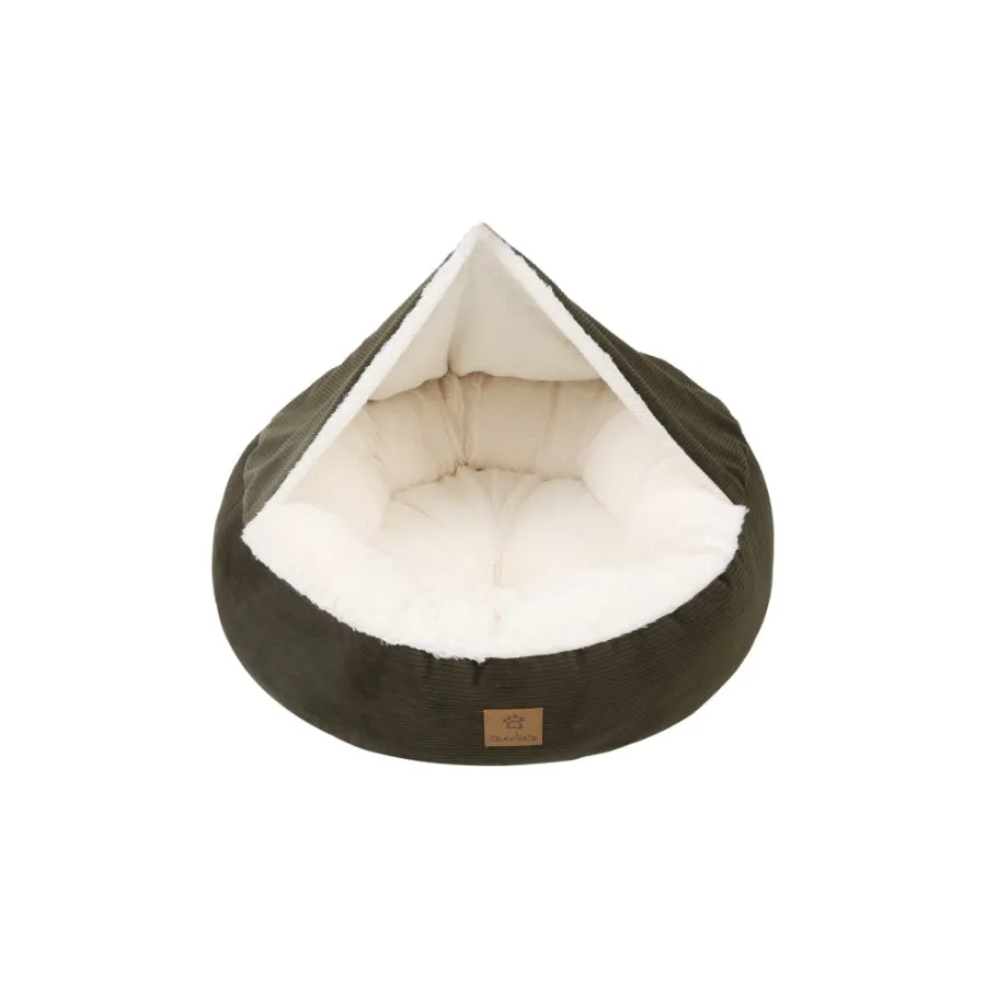 Charlies Hooded Corduroy Snookie Pet Nest
