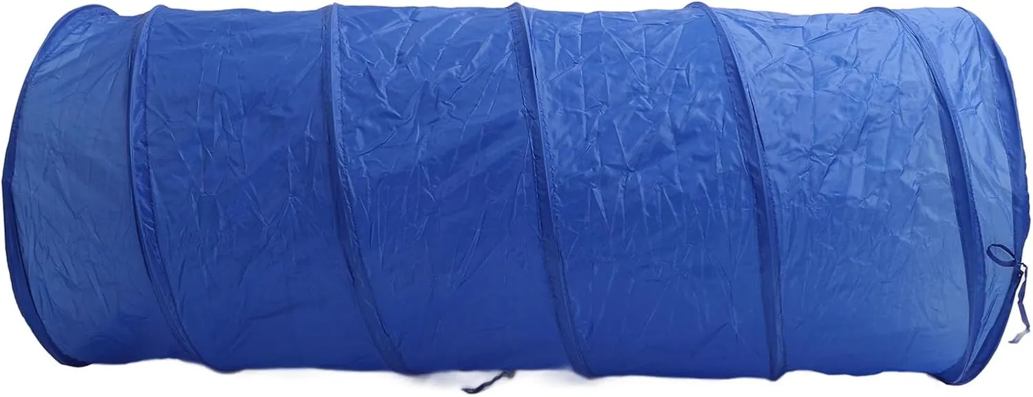 Dog Agility Equipment, Dog Agility Tunnel Dog Agility Jumps Round Dog Training Tunnel, Folding Dog Agility Training Tunnel, Dog Play Tunnel Tent with Tear for Pet Play