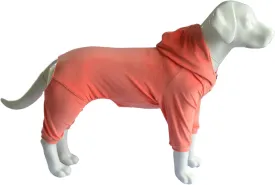 Dog Pajamas Pet Jumpsuits PJS for All Seasons, Velvet Dog Hoodies 4 Legs Four Feet Dog Onesies Stylish PJS Puppy Costume Cotton Liner Warm Pet Clothes for Small Medium Large Dogs Lobster Pink L