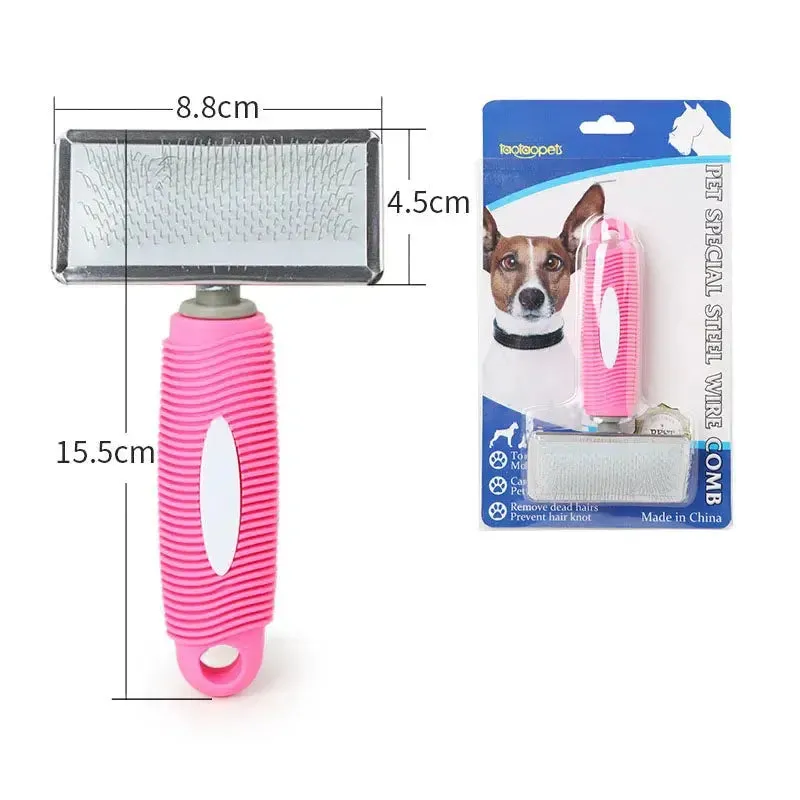 Durable Pet Grooming Brush for Shedding Control