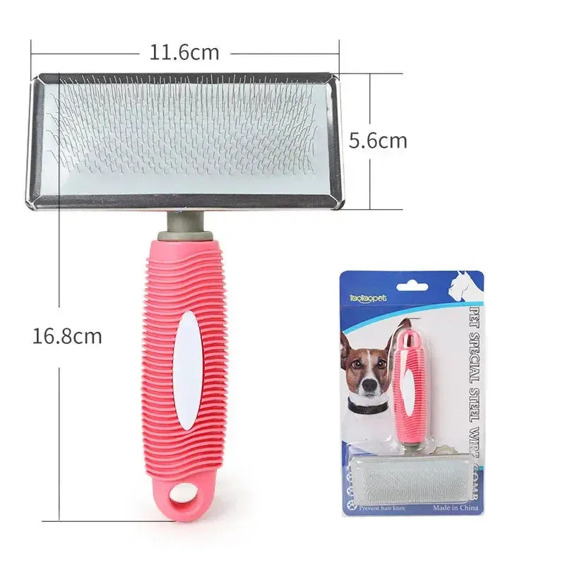 Durable Pet Grooming Brush for Shedding Control