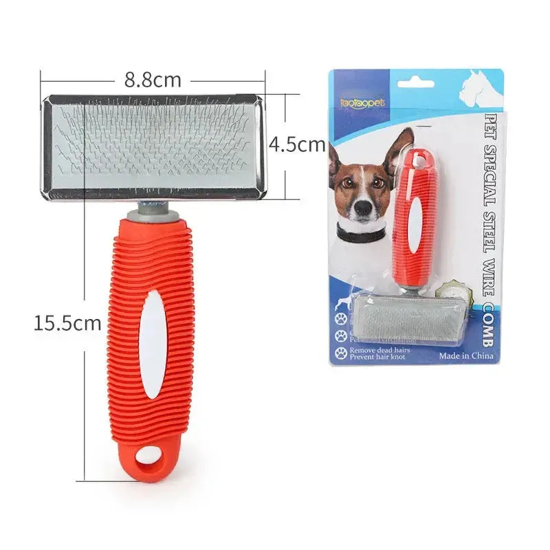 Durable Pet Grooming Brush for Shedding Control