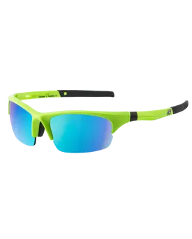 Ecco Sport Sunglasses in Fluro Green & Blue Fusion Mirror