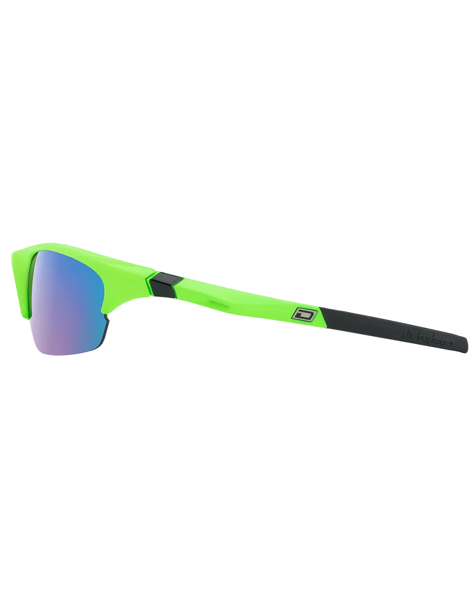 Ecco Sport Sunglasses in Fluro Green & Blue Fusion Mirror