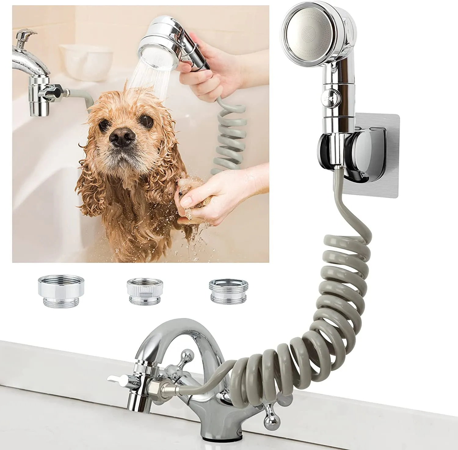 Faucet Sprayer Attachment: Dog Bathing Hose
