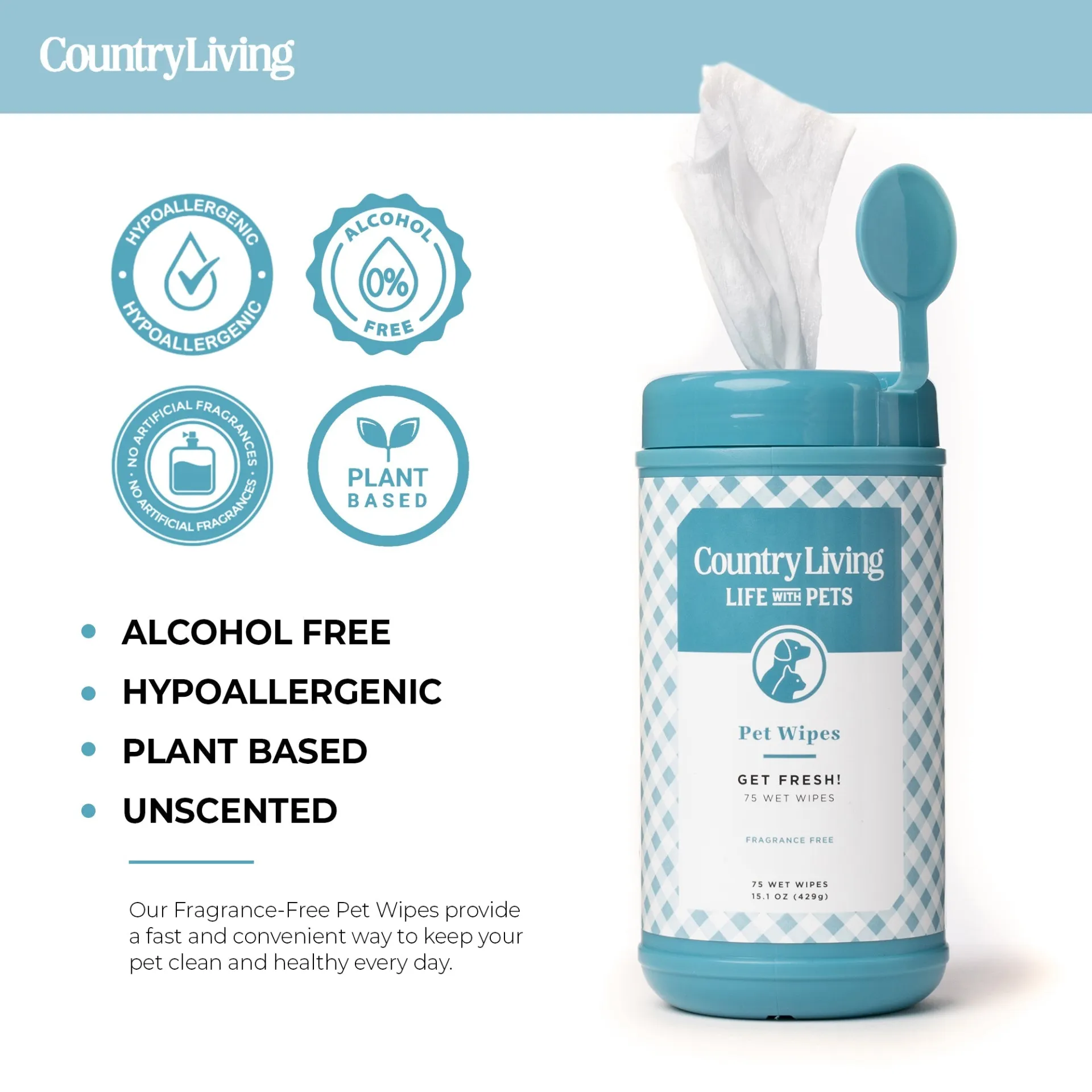 Fragrance Free Pet Wipes