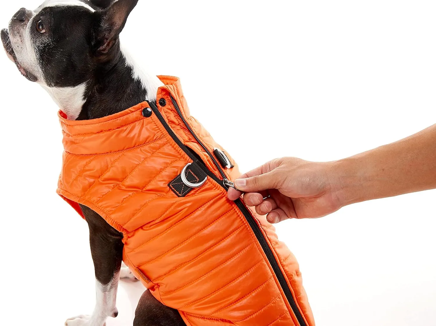 Gooby Puffer Vest Dog Jacket - Pink, Large - Ultra Thin Zip Up Wind Breaker with Dual D Ring Leash - Water Resistant Small Dog Sweater Coat - Dog Clothes for Small Dogs Boy or Medium Dogs,Classic
