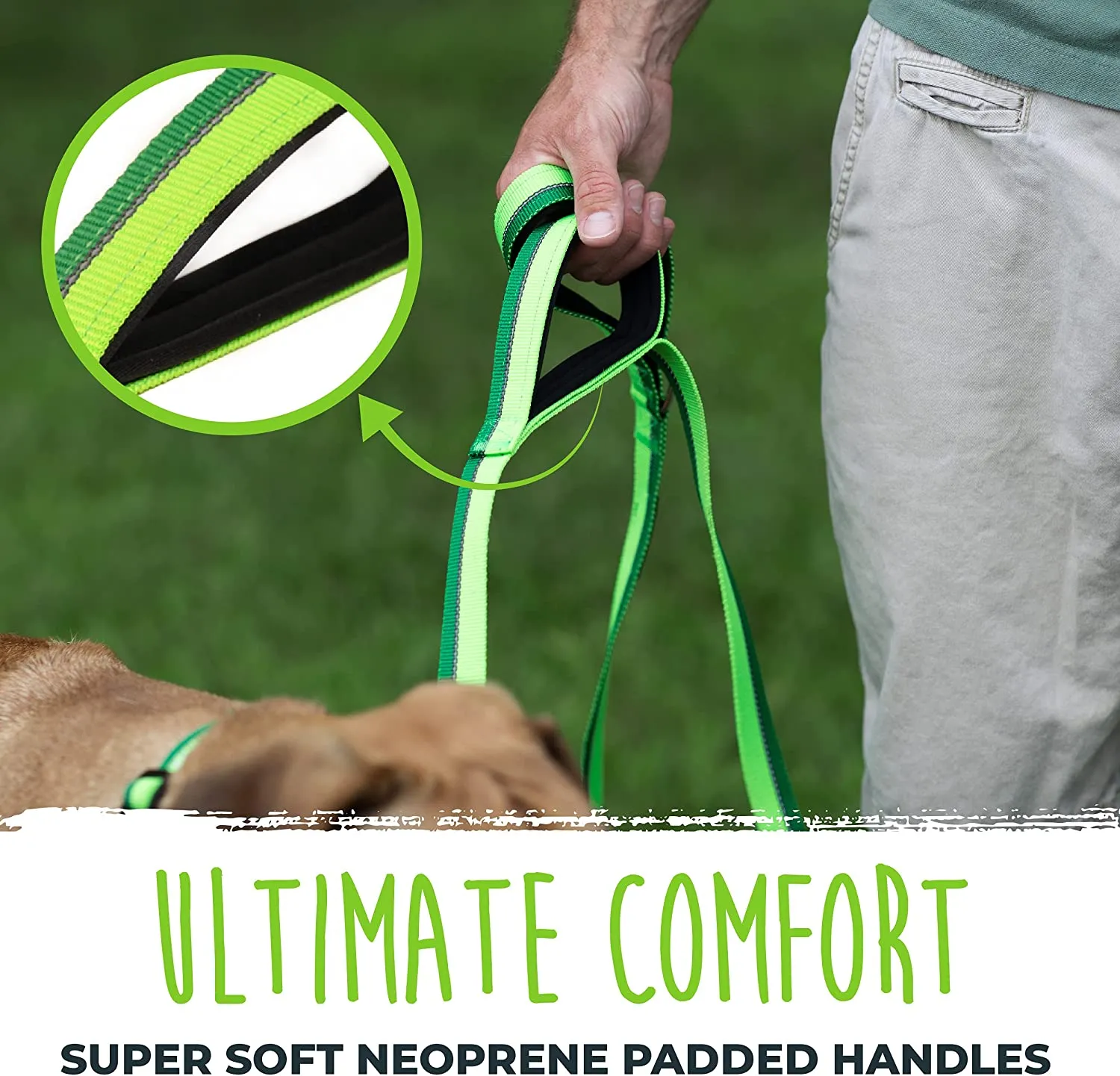 HandleX2 Dual Handle 6' Dog Leash (2.0) with Neoprene Padding & Carabiner Clip