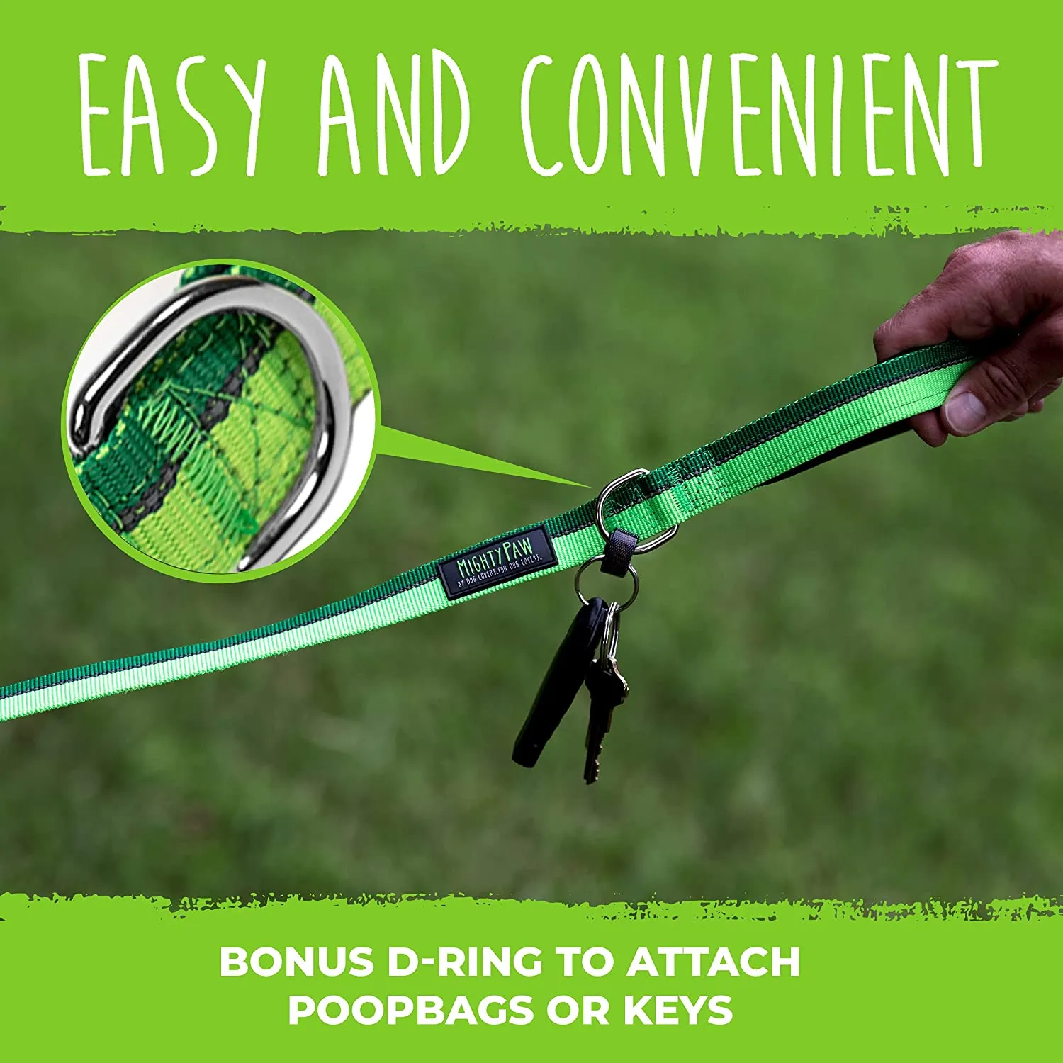 HandleX2 Dual Handle 6' Dog Leash (2.0) with Neoprene Padding & Carabiner Clip