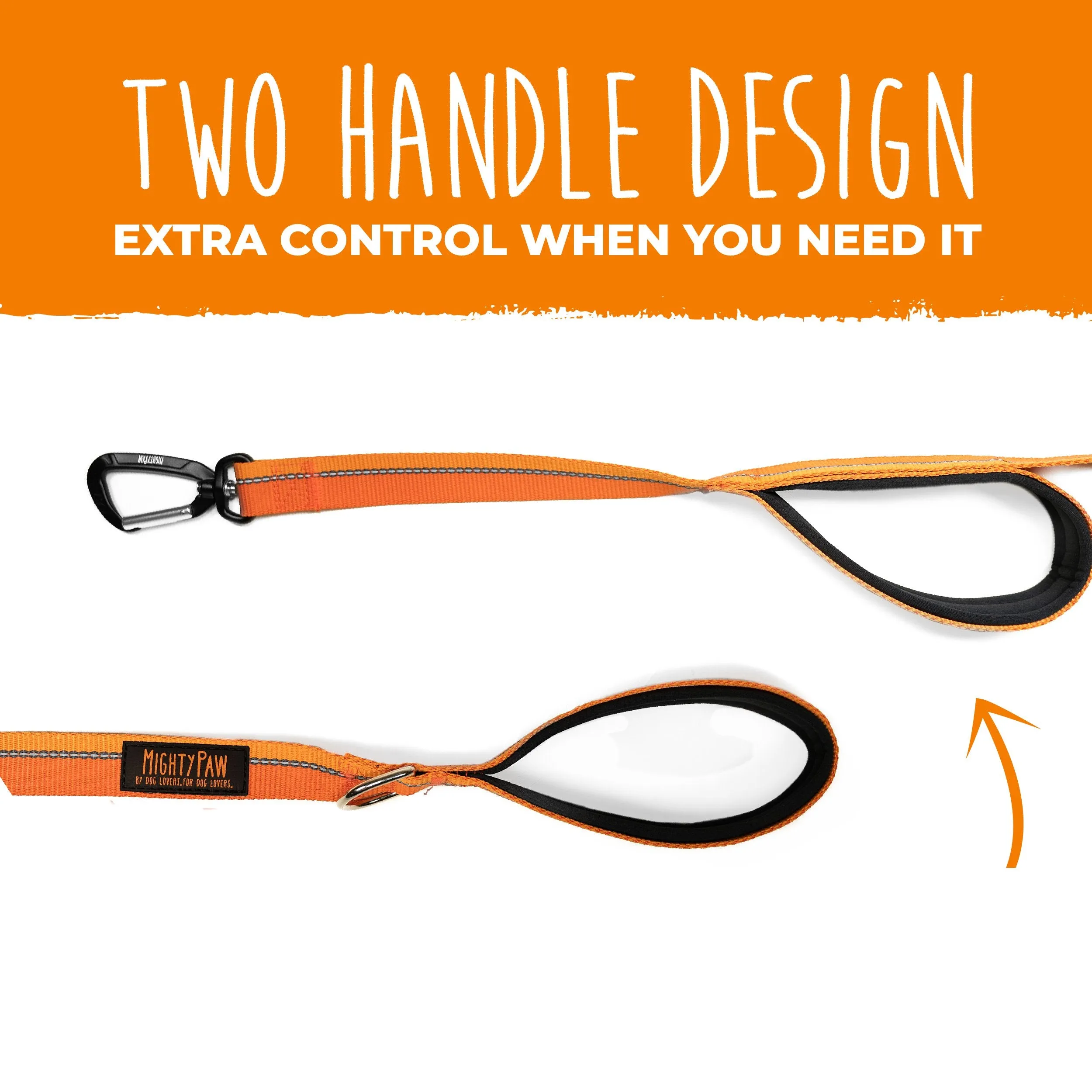 HandleX2 Dual Handle 6' Dog Leash (2.0) with Neoprene Padding & Carabiner Clip