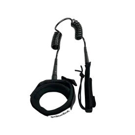 Kaohi Double Coil Ankle Leash-Black-6' x 5.5mm