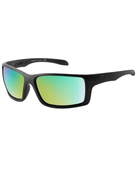 Knuckle Polarised Sunglasses in Satin Black & Green