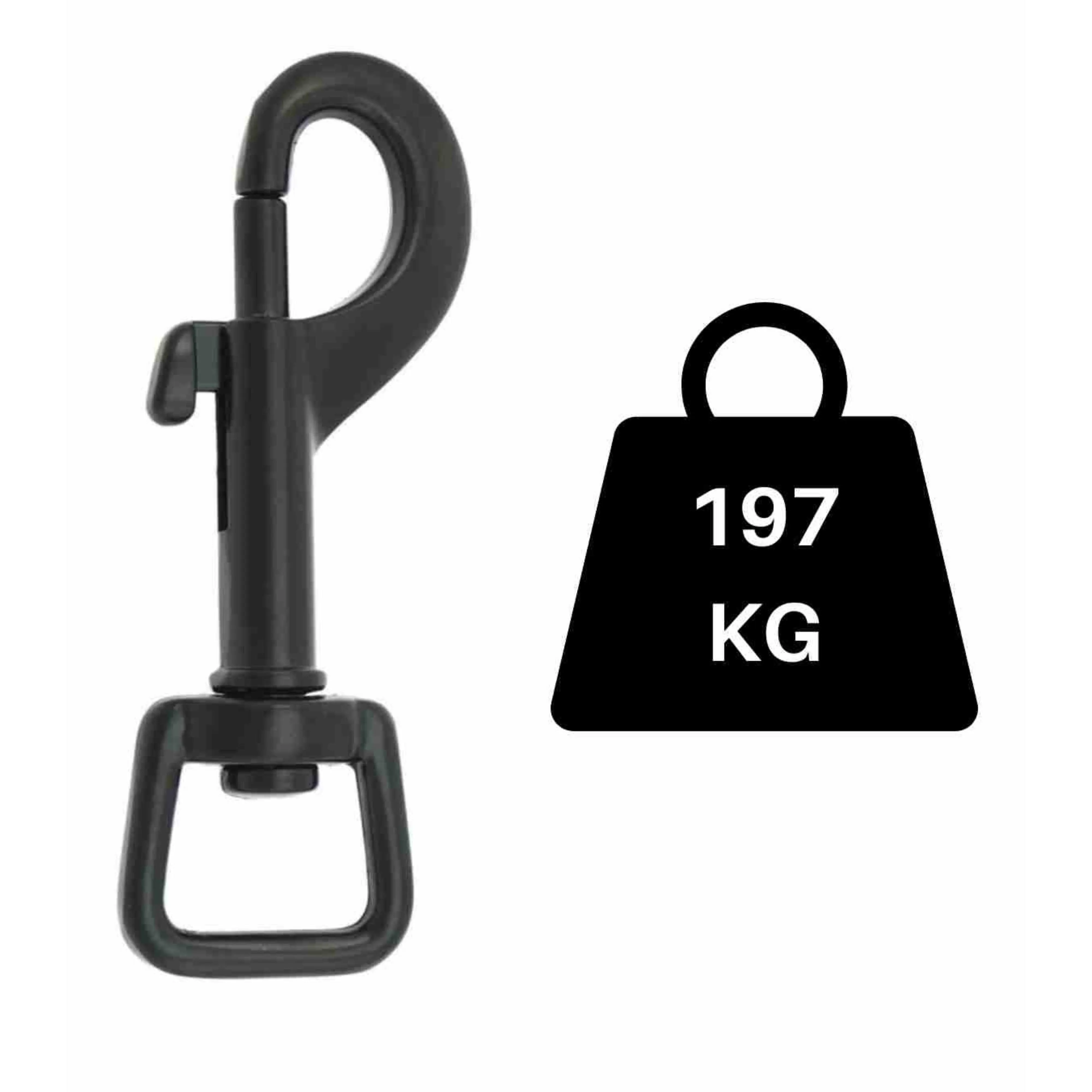 Leash for dog | Non - Slip | Rubberized | Black | Width: 20 mm