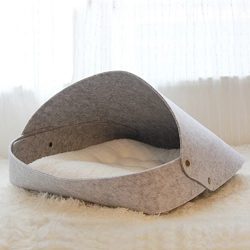 Luxe Felt Cat Cave Bed