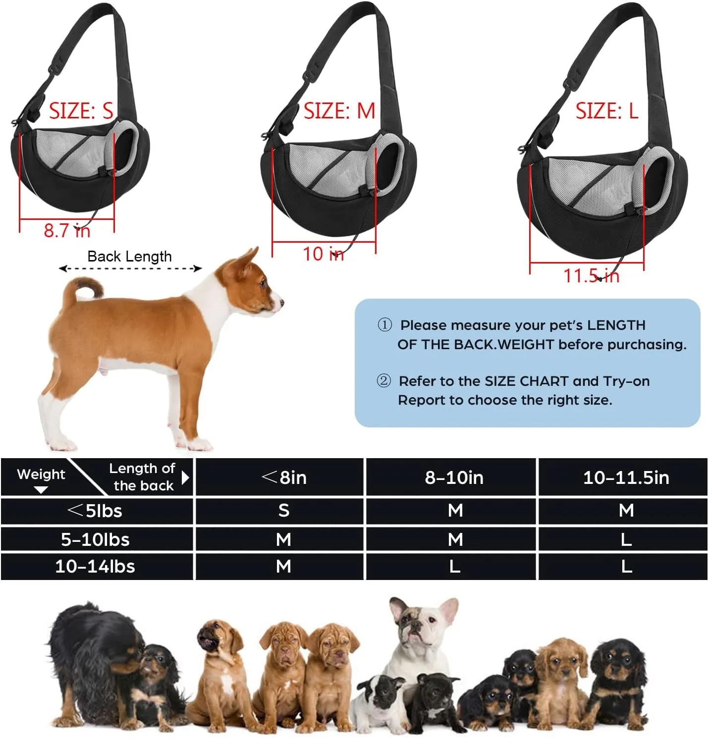 Pet Dog Sling Carrier Breathable Mesh Sling Bag Safe Hands Free Adjustable Dog Satchel for Small Dogs Cats to Outdoor Travel