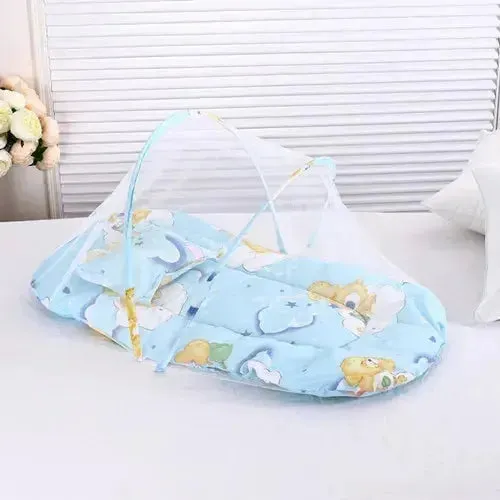 Portable Bionic Travel Crib for Newborns - Foldable Pressure-Proof Middle Bed with Baby Isolation Feature