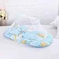 Portable Bionic Travel Crib for Newborns - Foldable Pressure-Proof Middle Bed with Baby Isolation Feature