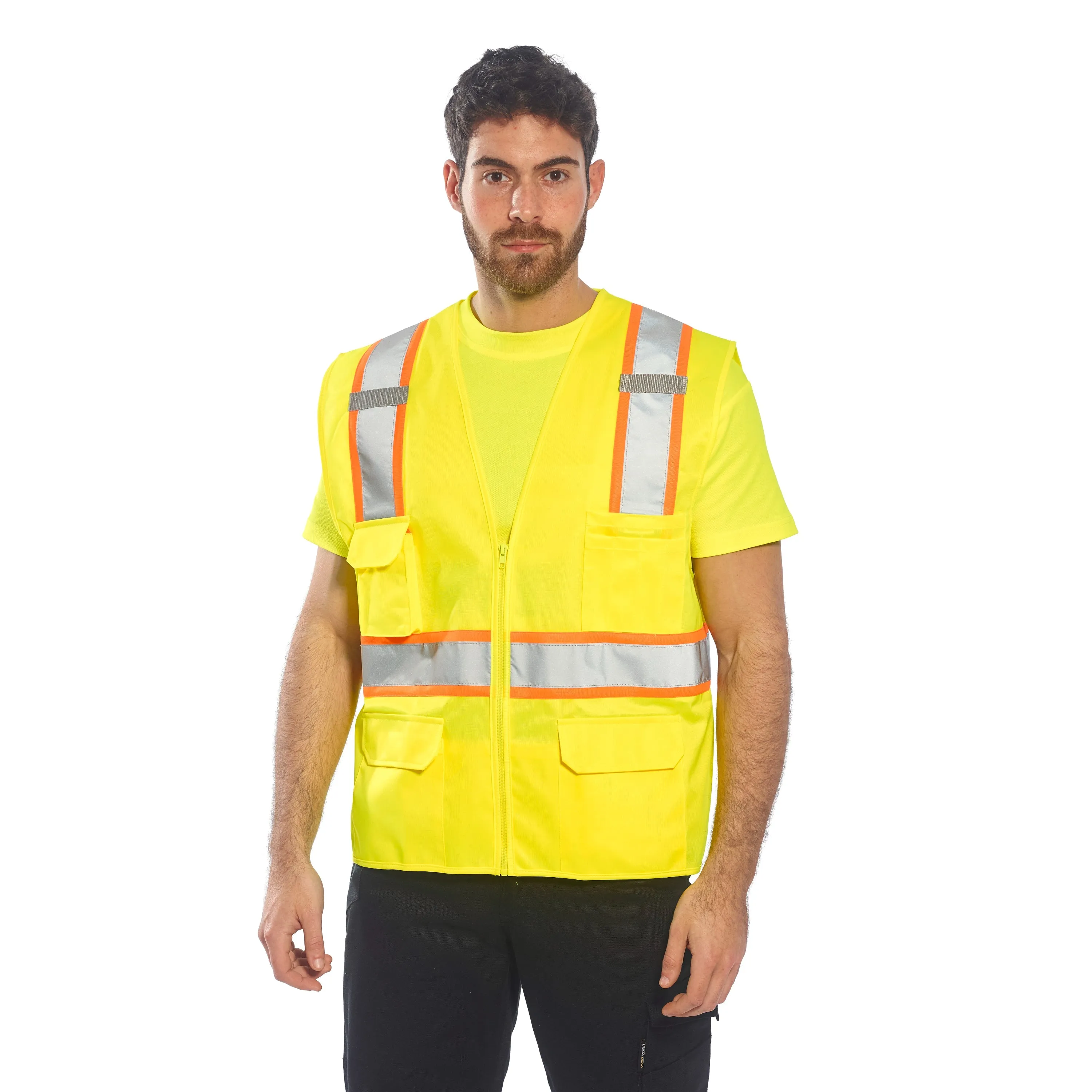 PORTWEST® US372 Jackson Reflective Hi Vis Safety Vest - ANSI Class 2