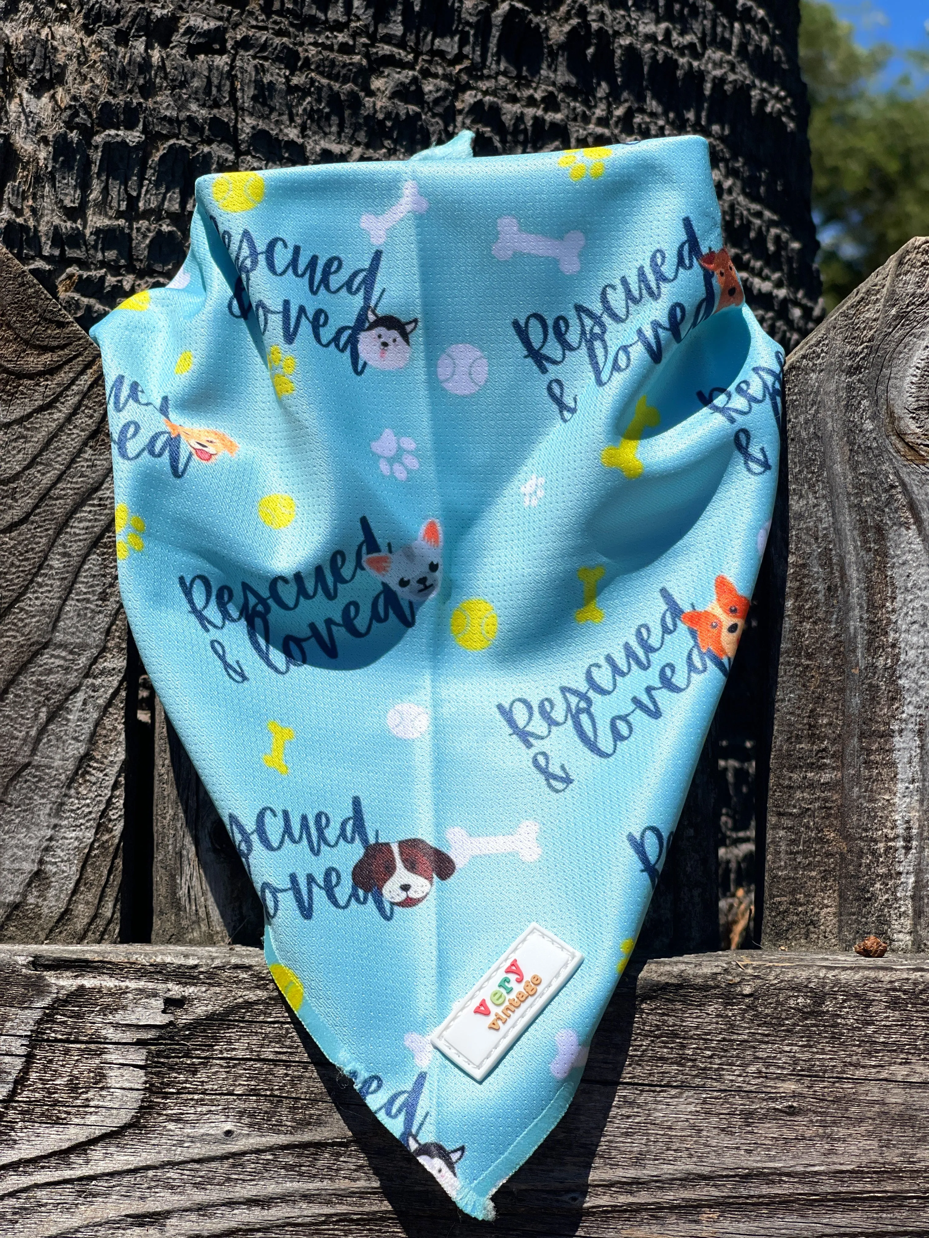 Rescued and Loved - Mesh Cooling Dog Bandana
