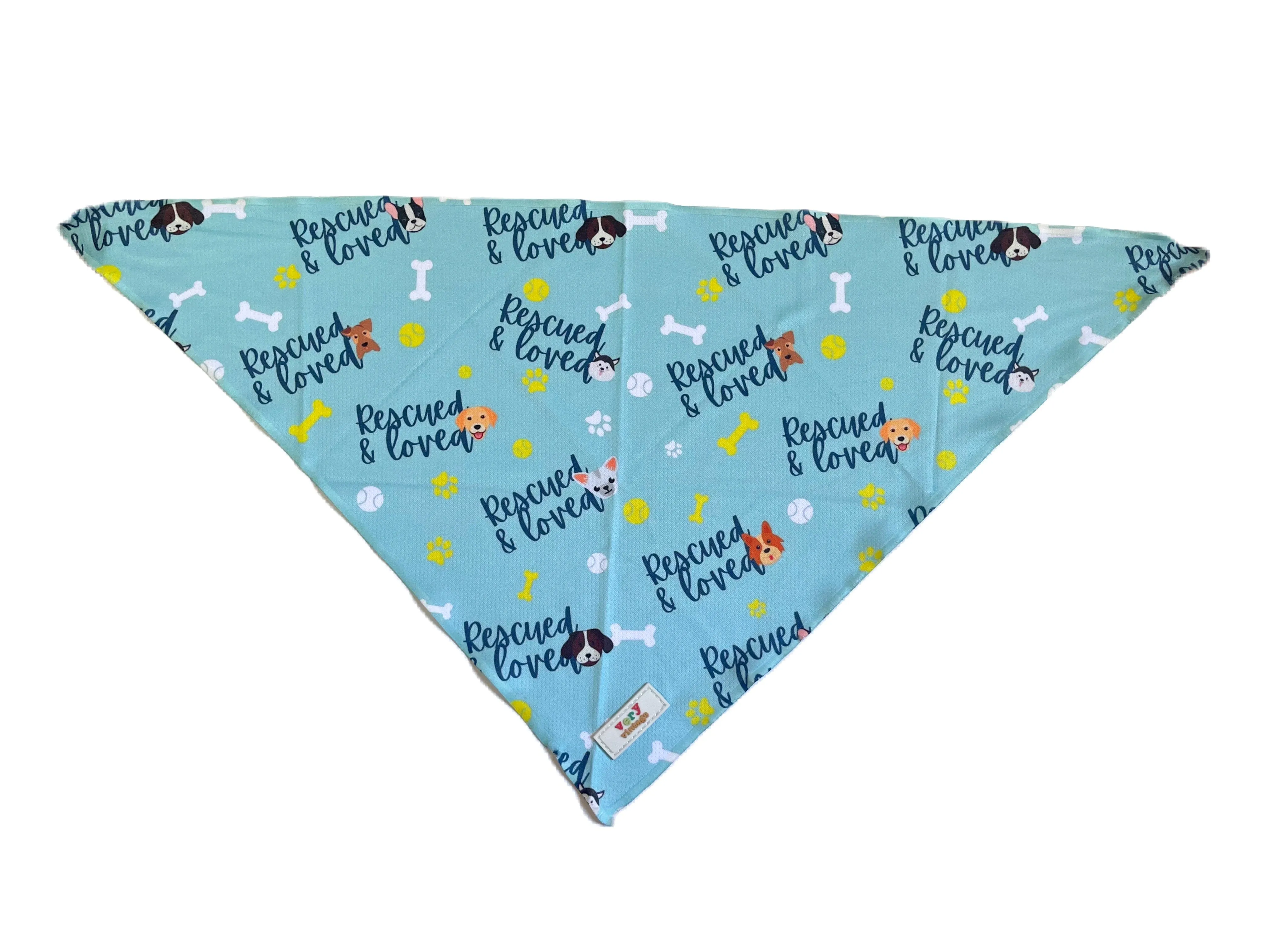 Rescued and Loved - Mesh Cooling Dog Bandana