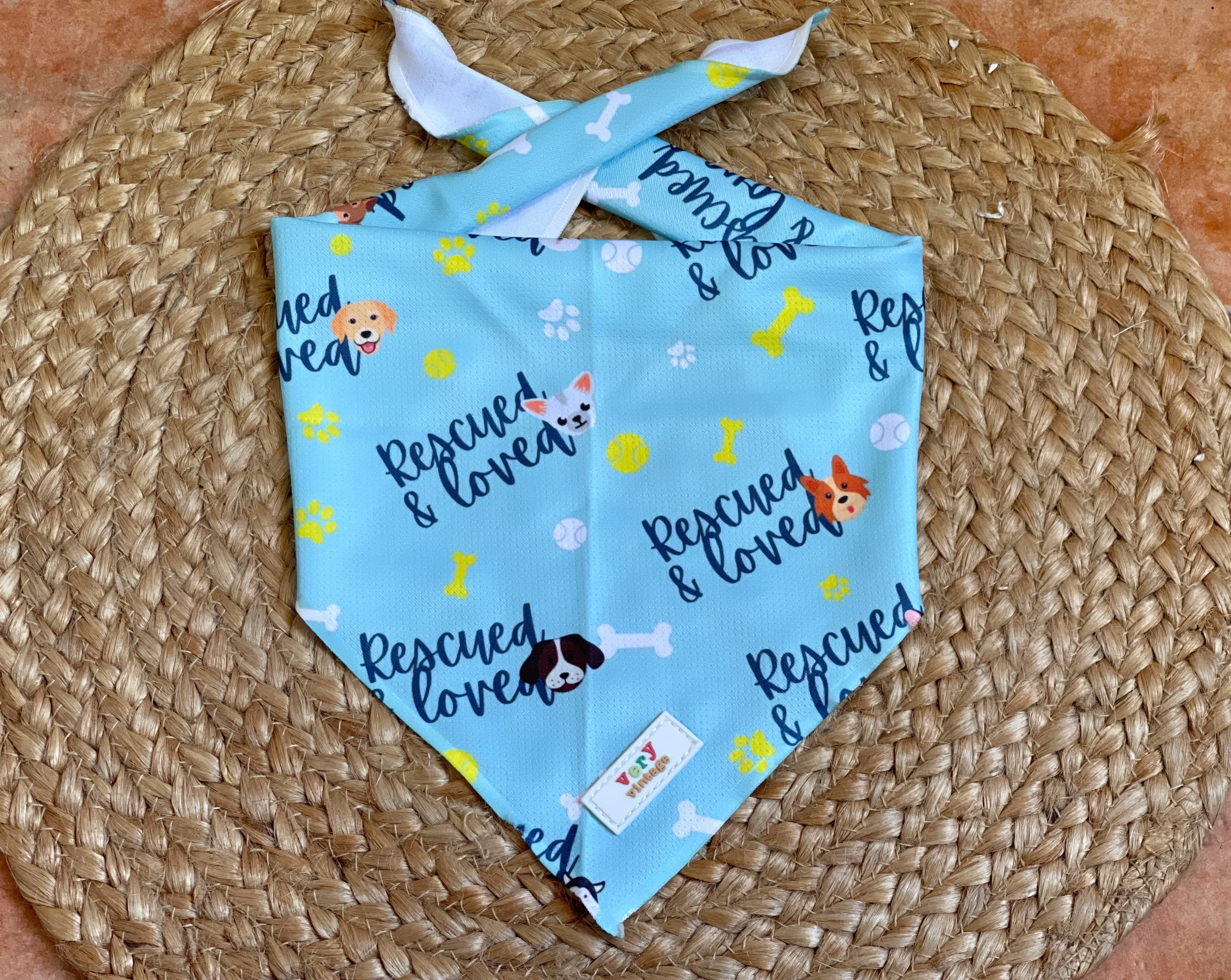 Rescued and Loved - Mesh Cooling Dog Bandana