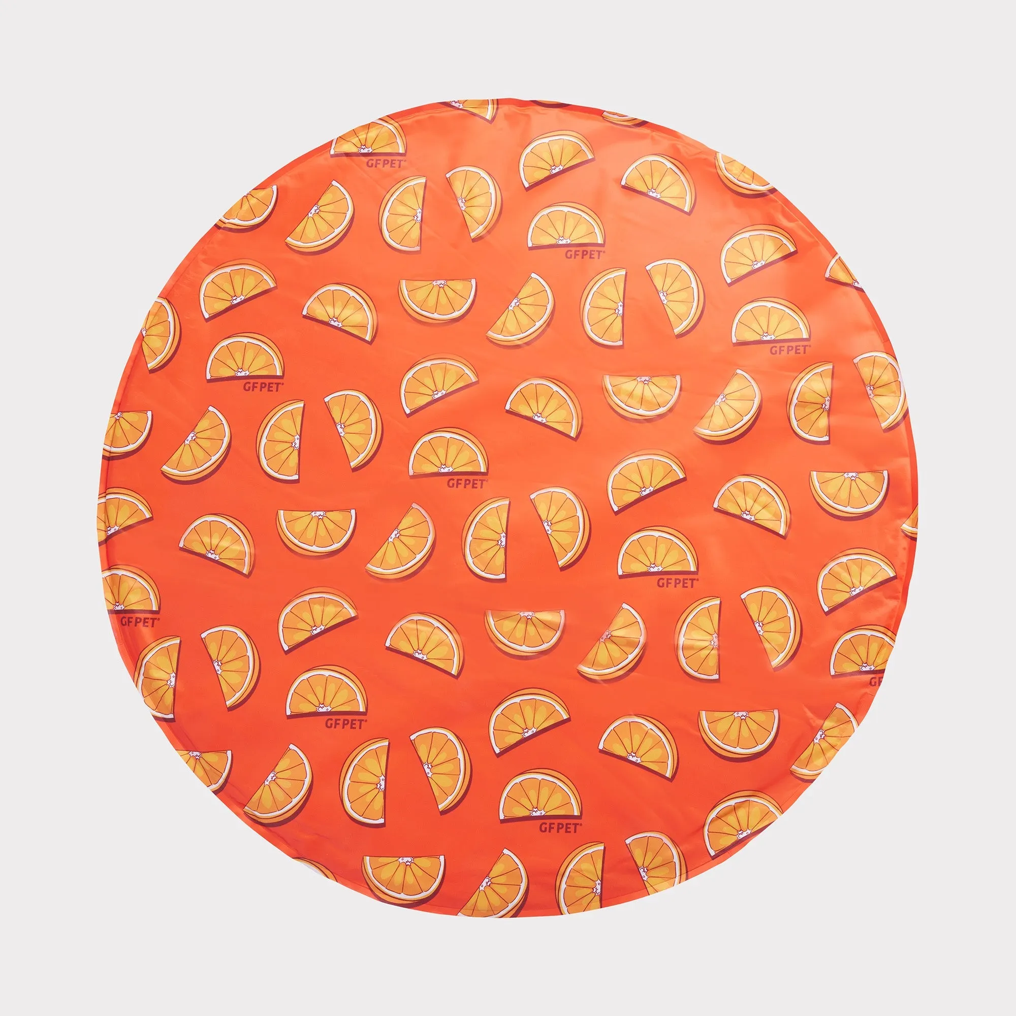 round orange ice mat