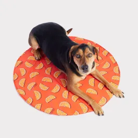 round orange ice mat