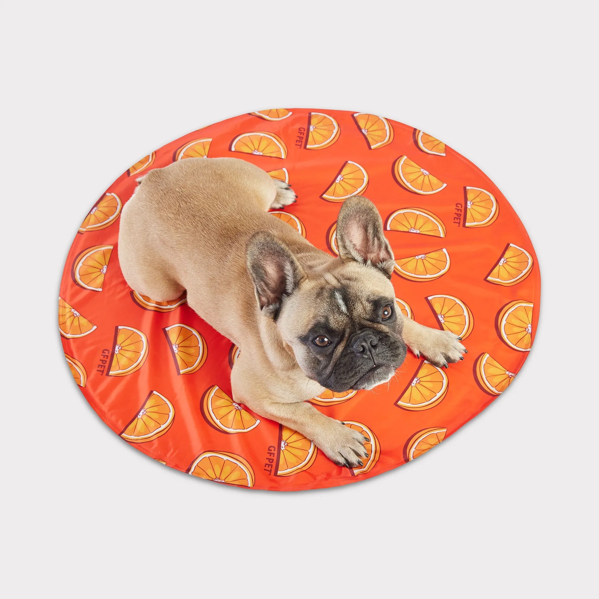 round orange ice mat