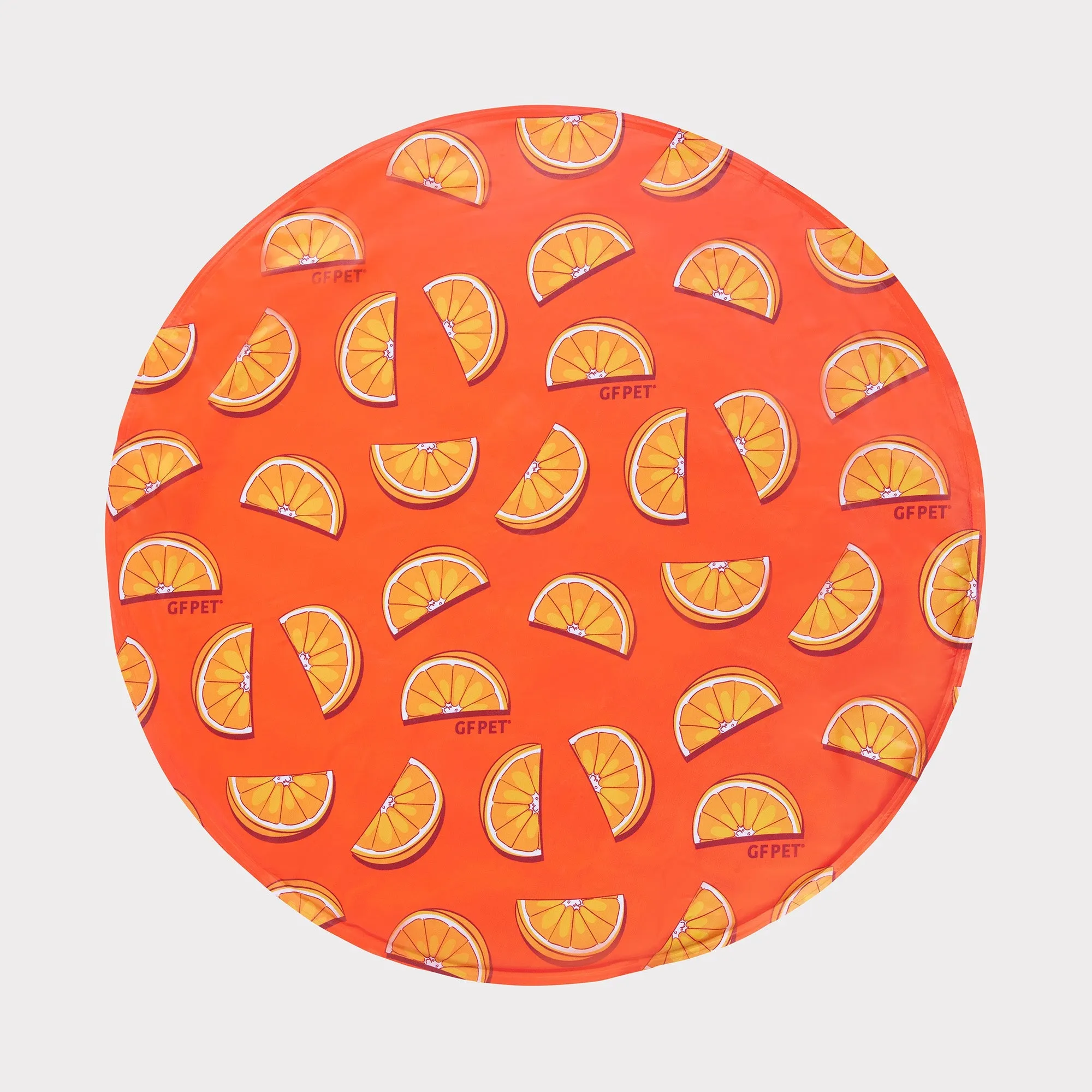 round orange ice mat