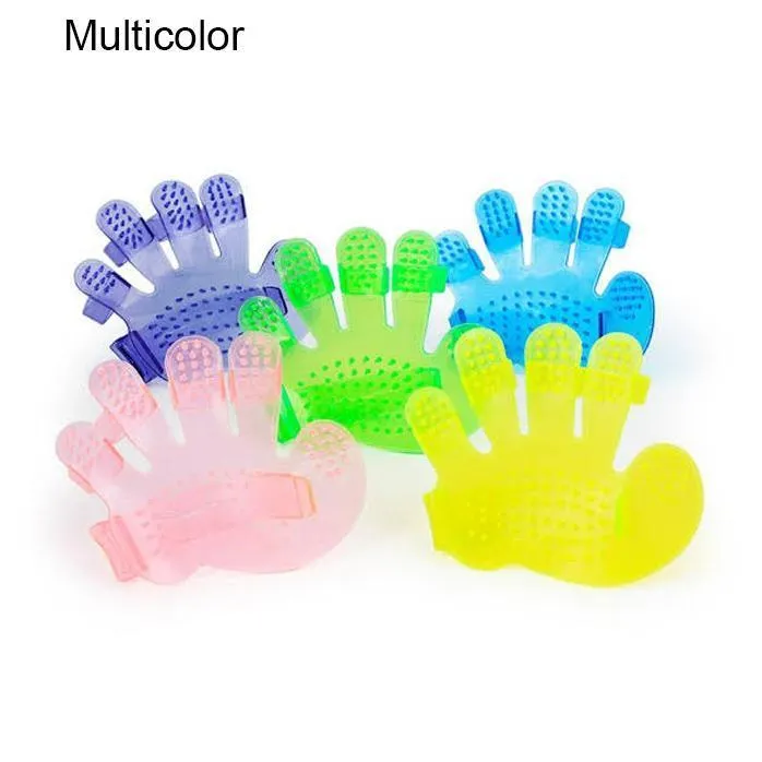 Rubber Pet Cleaning Massaging Grooming Glove Brush Safety for Pets from Mites / Lice / Ticks for Dog / Puppy / Kitten / Cat-Assorted Colour