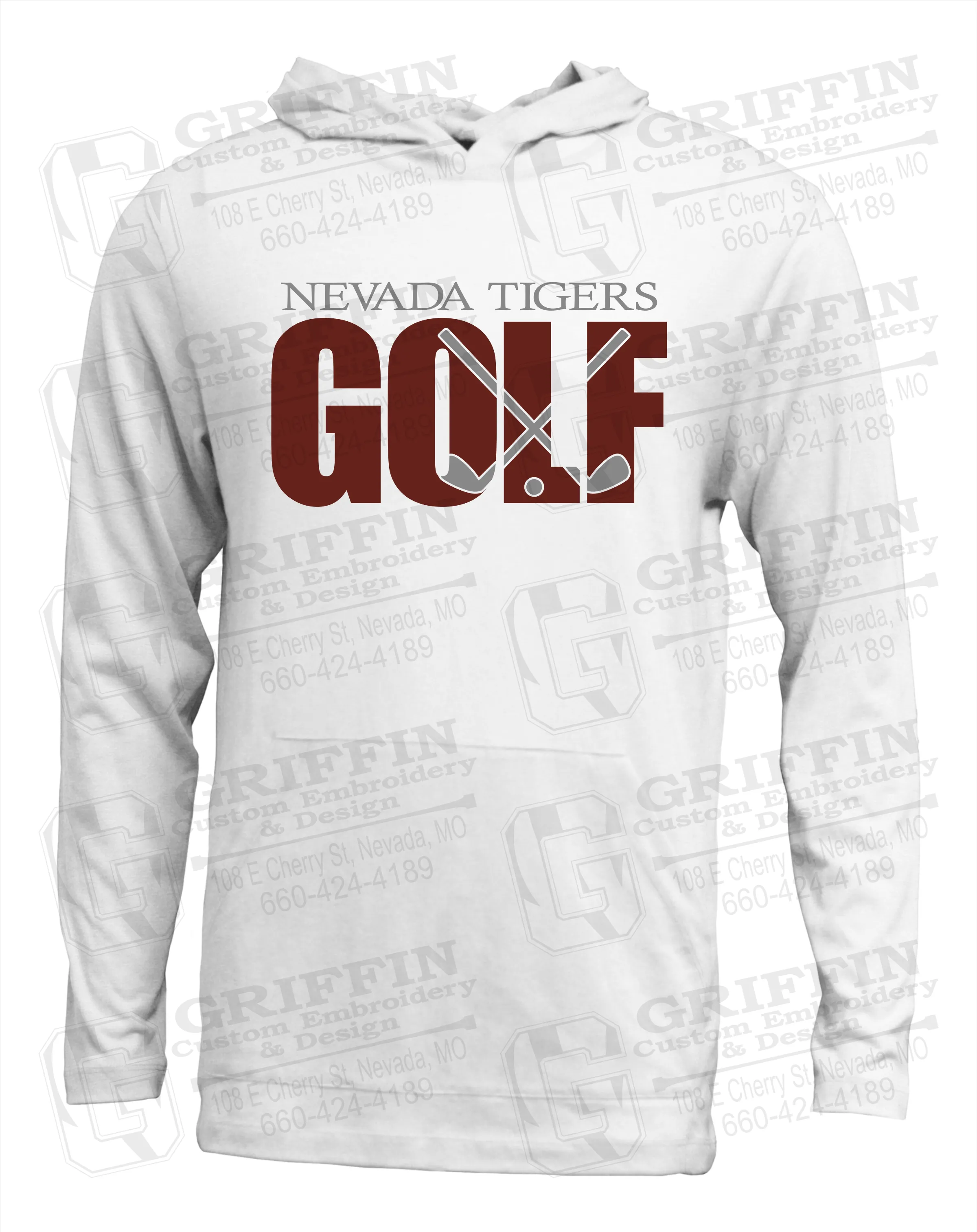 Soft-Tek T-Shirt Hoodie - Golf - Nevada Tigers 23-Y