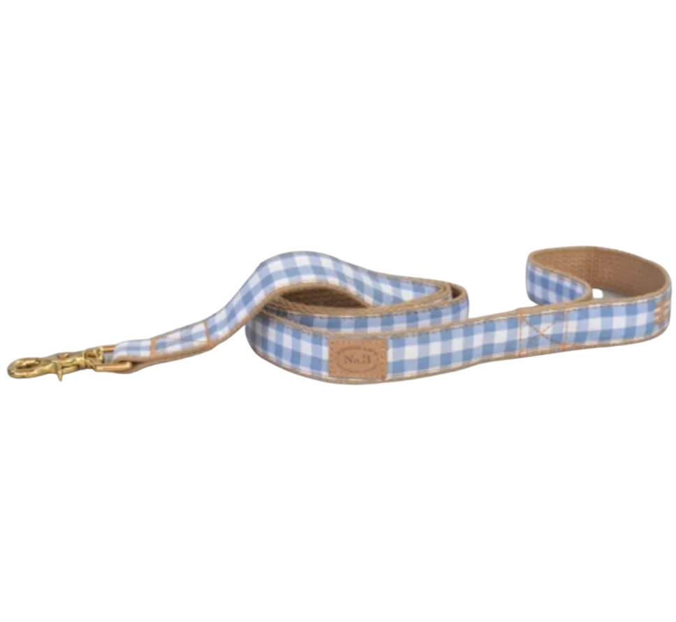 Sparrow Blue Gingham Leash