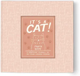 Studio Oh! It's a Cat! A Keepsake Journal, 104 Pages, Hardcover Pet Journaling Notebooks with Photo Frame Cover, 5 Divider Pockets for Memento Keepsake Storage, Lay Flat Design, 120 GSM Paper