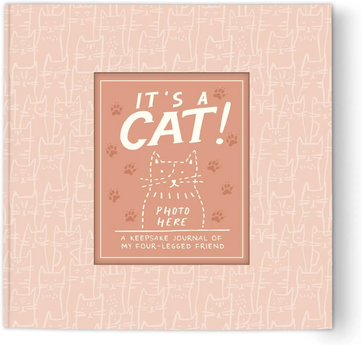 Studio Oh! It's a Cat! A Keepsake Journal, 104 Pages, Hardcover Pet Journaling Notebooks with Photo Frame Cover, 5 Divider Pockets for Memento Keepsake Storage, Lay Flat Design, 120 GSM Paper