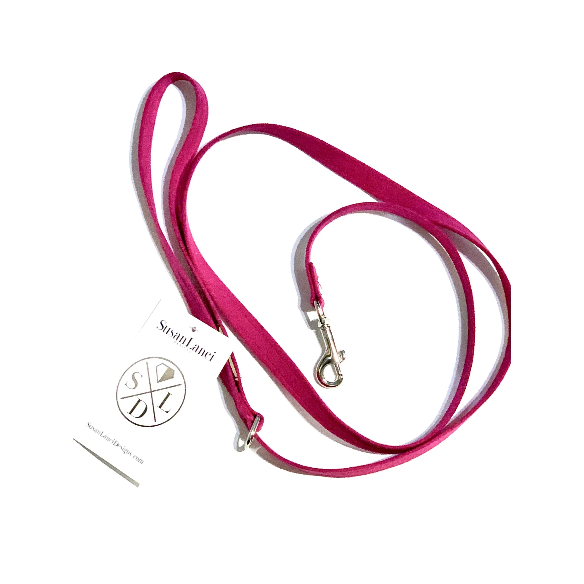 ultra-suede leash - wine n' roses